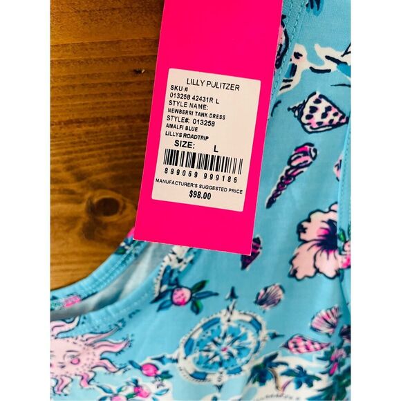 Lilly Pulitzer Newberri Tank Dress Amalfi Blue Lillys Roadtrip size L - Picture 5 of 5